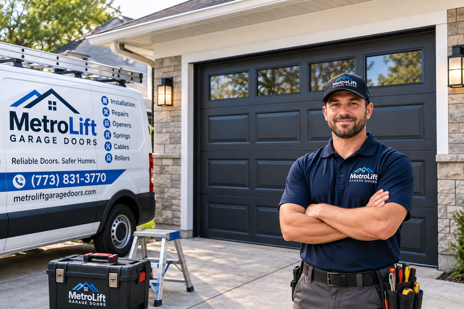 MetroLift technician providing professional garage door installation in Chicago